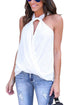 Sexy White Athena Drape Wrapped Tank Top